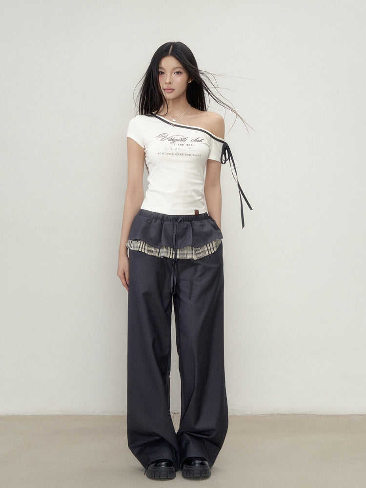 Plaid Spliced Casual Pants - CHINASQUAD