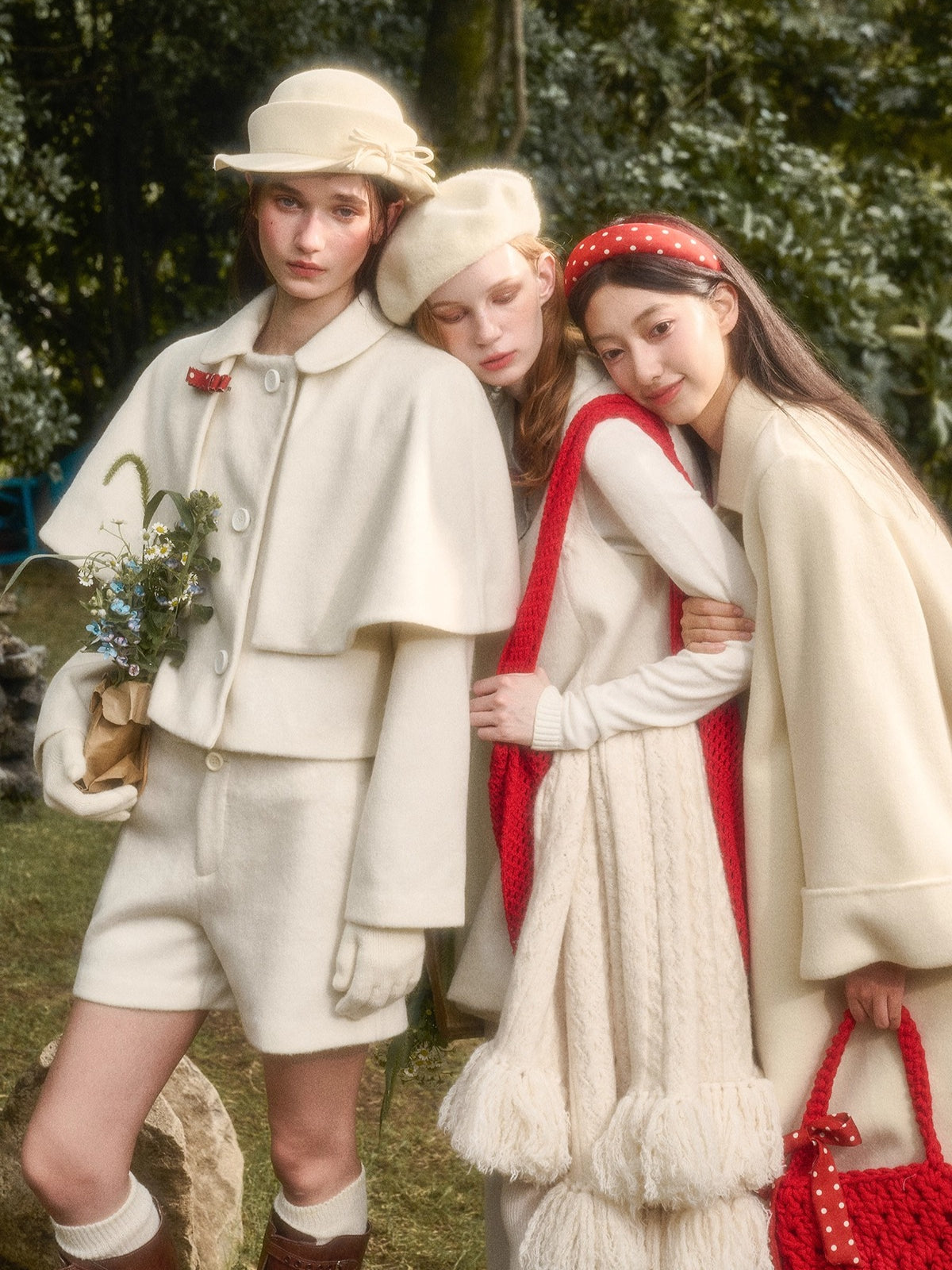 Sunday Wool Blend Cape Jacket & Shorts Set
