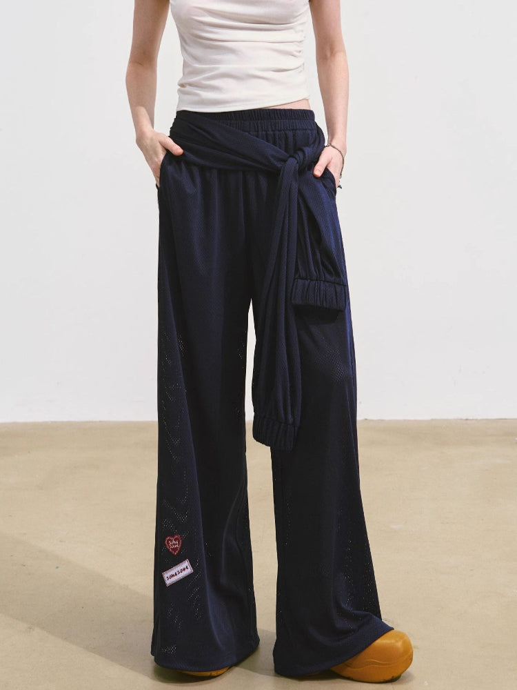 Tie-Waist Flowy Linen Wide-Leg Pants - CHINASQUAD