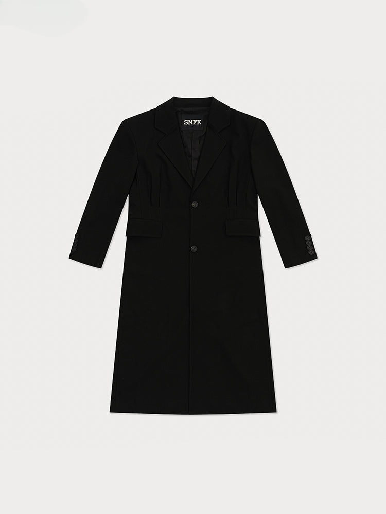 Black Oversized Vintage Coat - CHINASQUAD