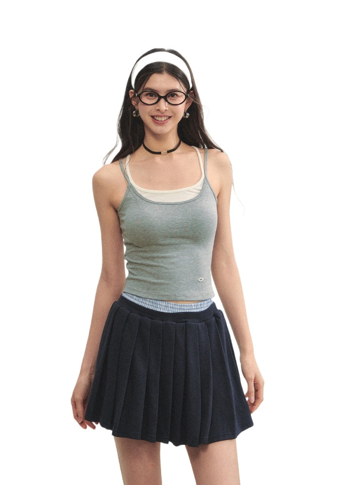 Fake Two-piece Padded Camisole Tank Top - CHINASQUAD