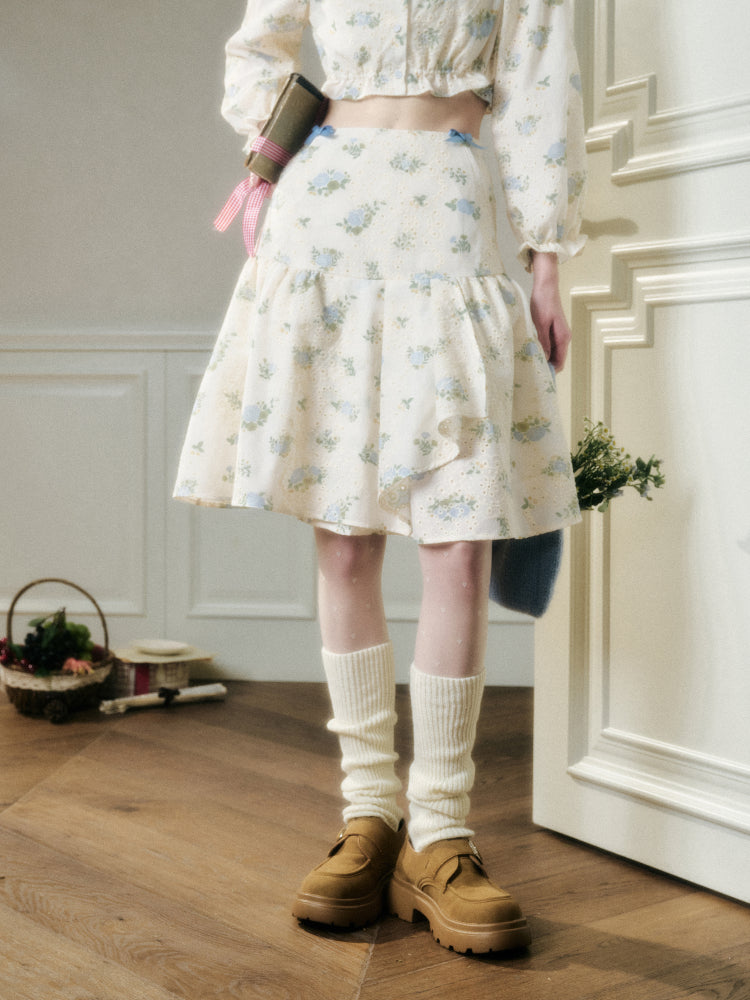 Comfortable Cotton Embroidered Shirt & Skirt Set - CHINASQUAD