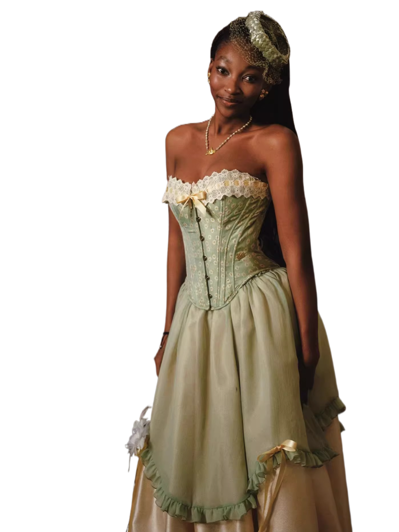 Ashley Princess Corset Set Green skirt / L