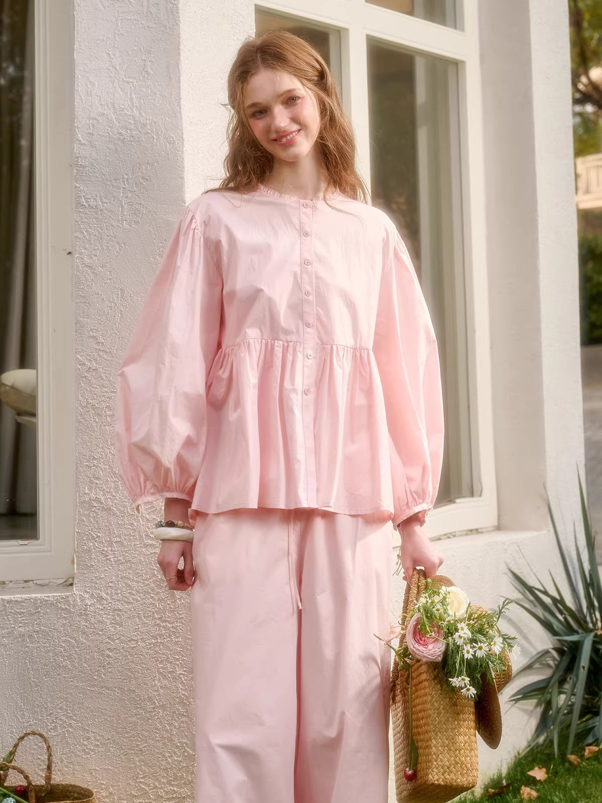 Embroidered Shirt Dress & Slip Dress Set