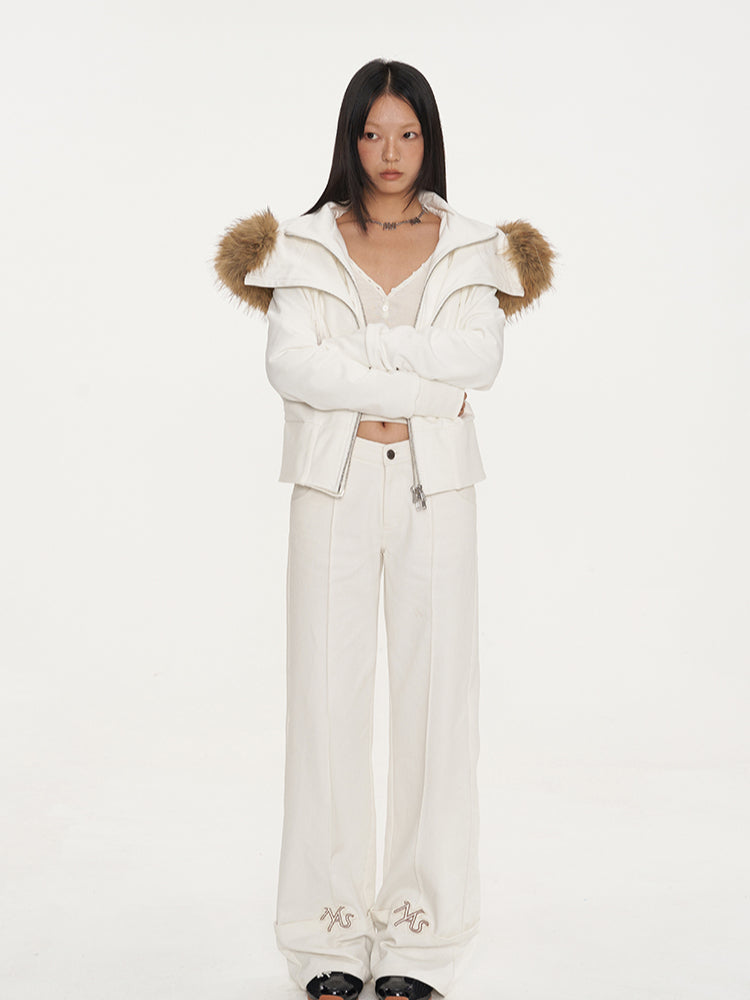 Parallel Line Straight-Leg V-Waist Pants - CHINASQUAD