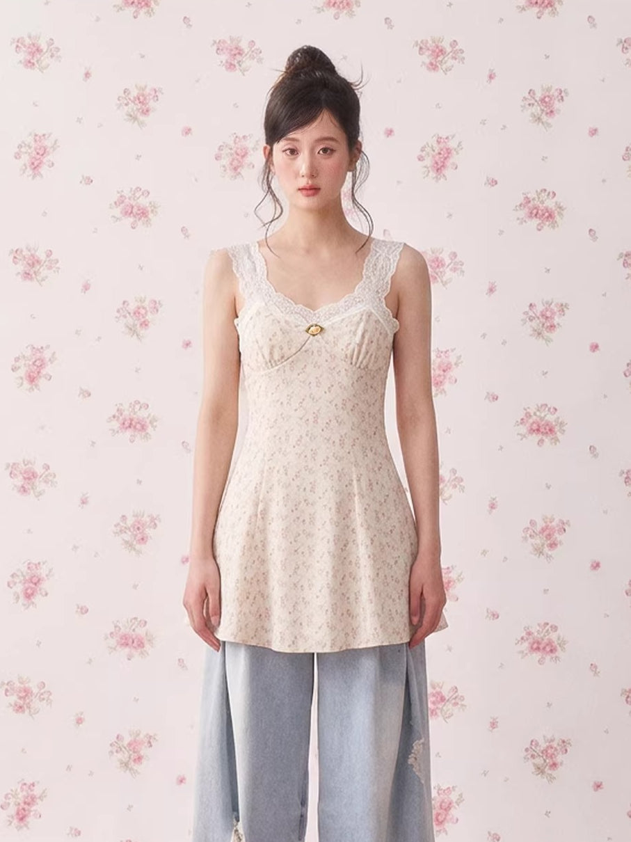 Vintage Leopard Lace Slip A-Line Mini Dress