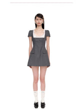 Ruffled Short-Sleeve A-Line Dress - CHINASQUAD