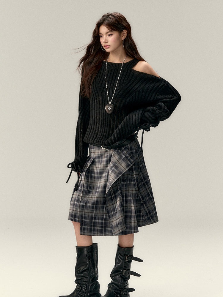 Two-Way Bowknot Irregular Sweater - CHINASQUAD