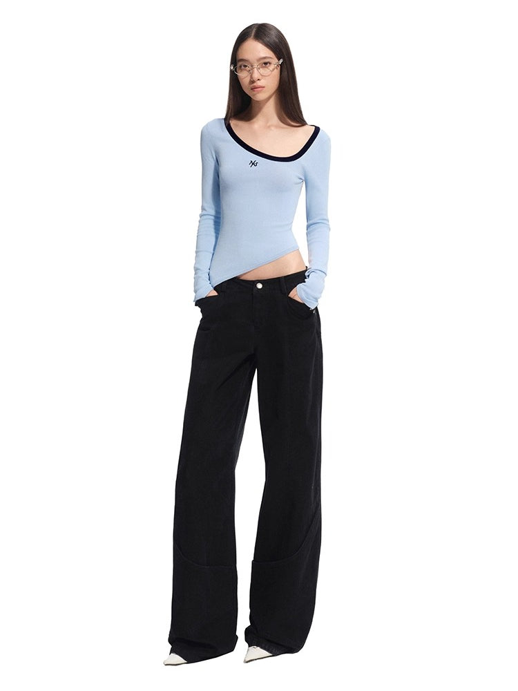 Irregular Crewneck Knitted T-Shirt - CHINASQUAD