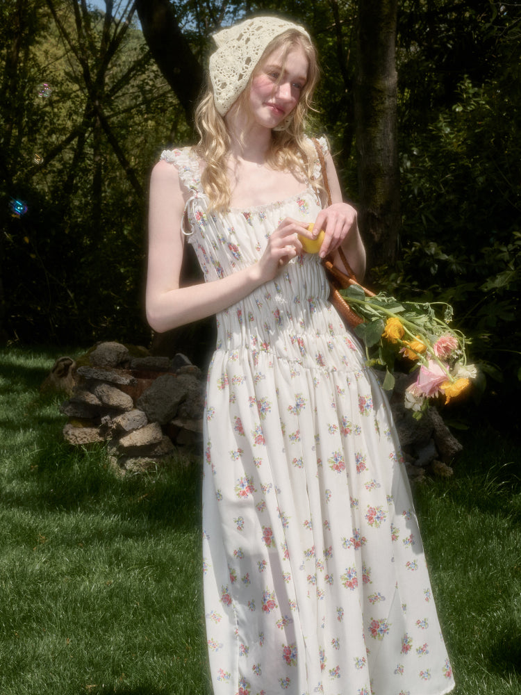 French Relaxed Old Money Floral Long Dress - CHINASQUAD