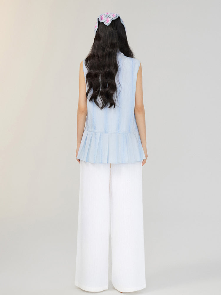 Lace-Up Waist Blouse