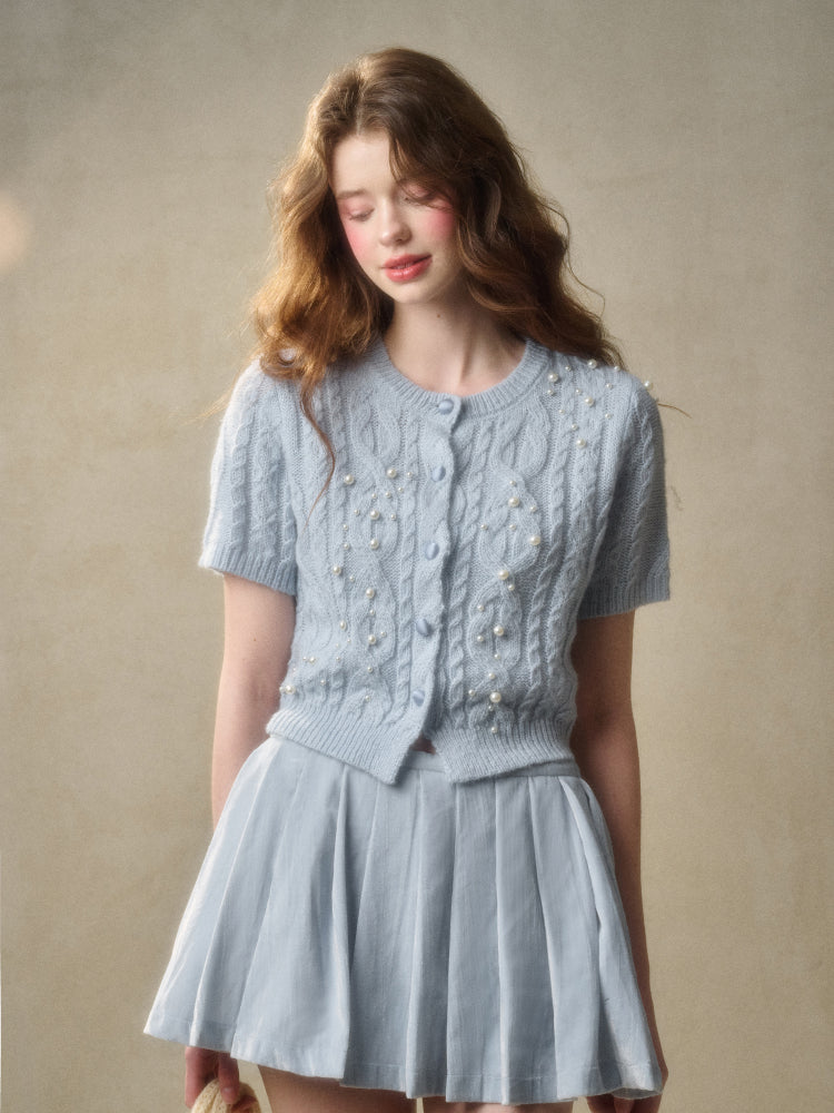 Pearl Mohair Knit Cardigan - CHINASQUAD