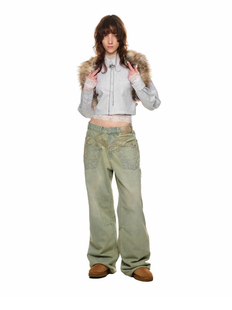 White Loose Crop Shirt - CHINASQUAD