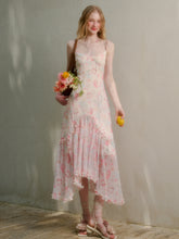 Flower-pattern Flowing Dress - CHINASQUAD