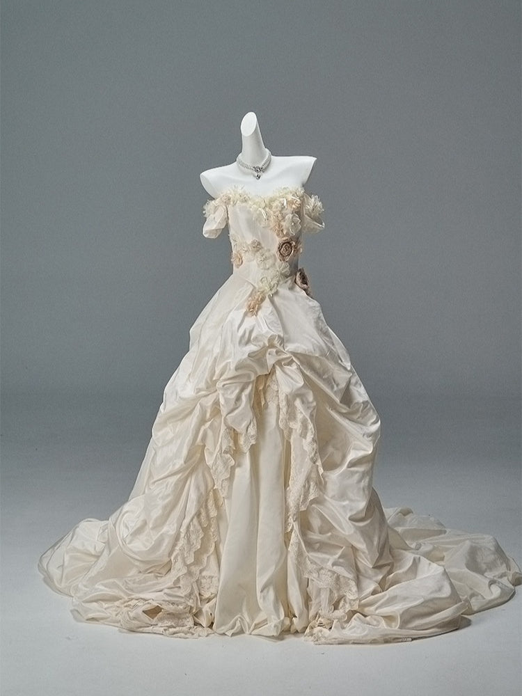 “Where Branches Fade” Sculptural Satin Couture Gown