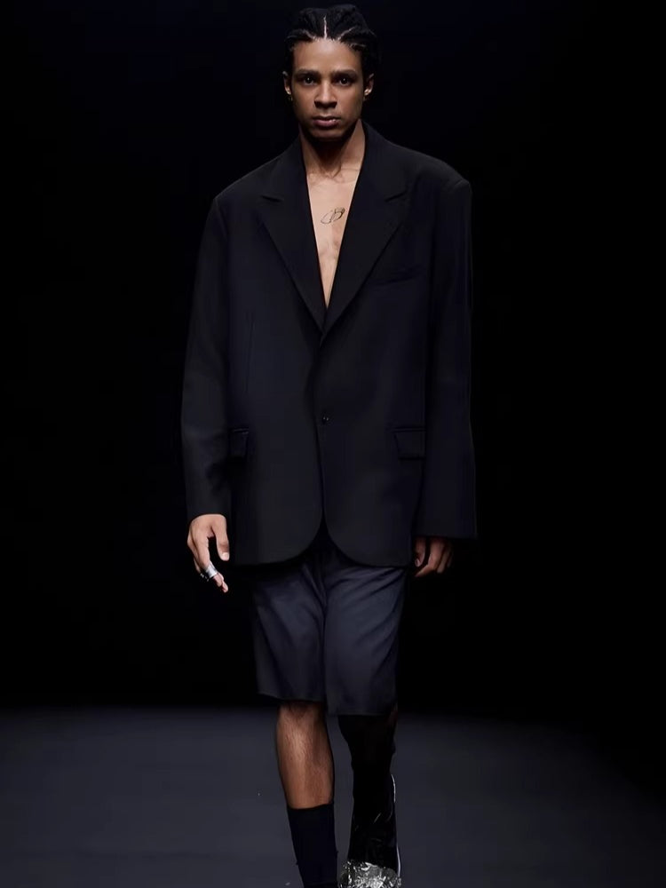 Vintage Washed Fringe-Edge Casual Blazer