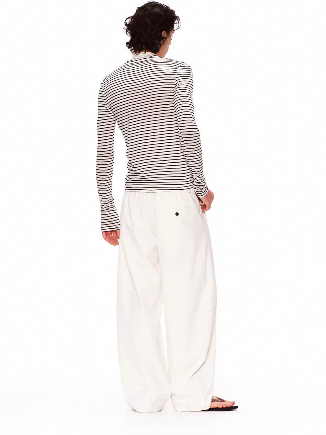 Double-Waist Polka Dot Wide-Leg Trousers