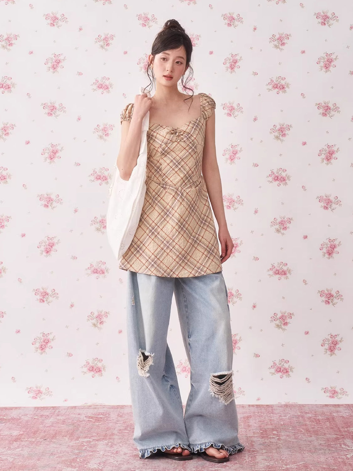 Vintage Plaid A-Line Mini Dress