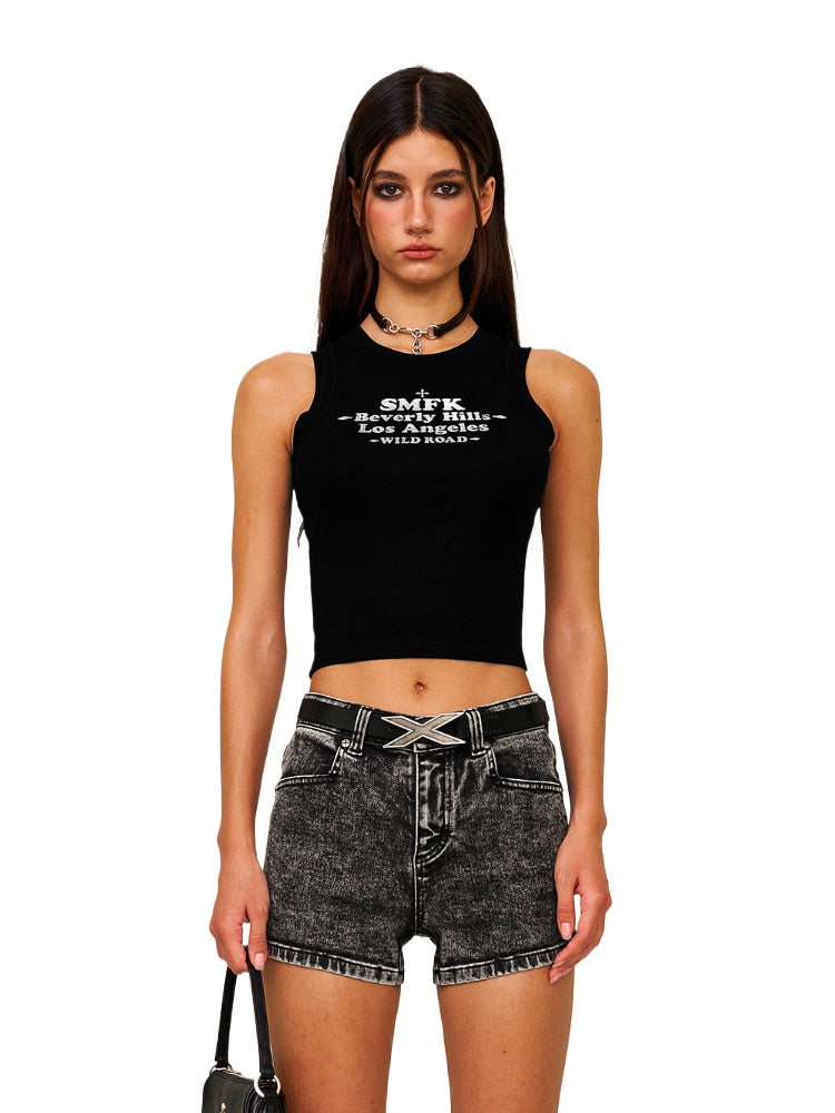 Sleeveless Outer - wear Lettered Sports Top - CHINASQUAD