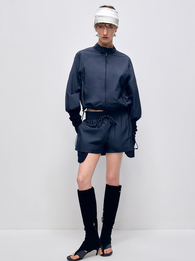 Color Block Outdoor Sports Jacket & Shorts Set - CHINASQUAD