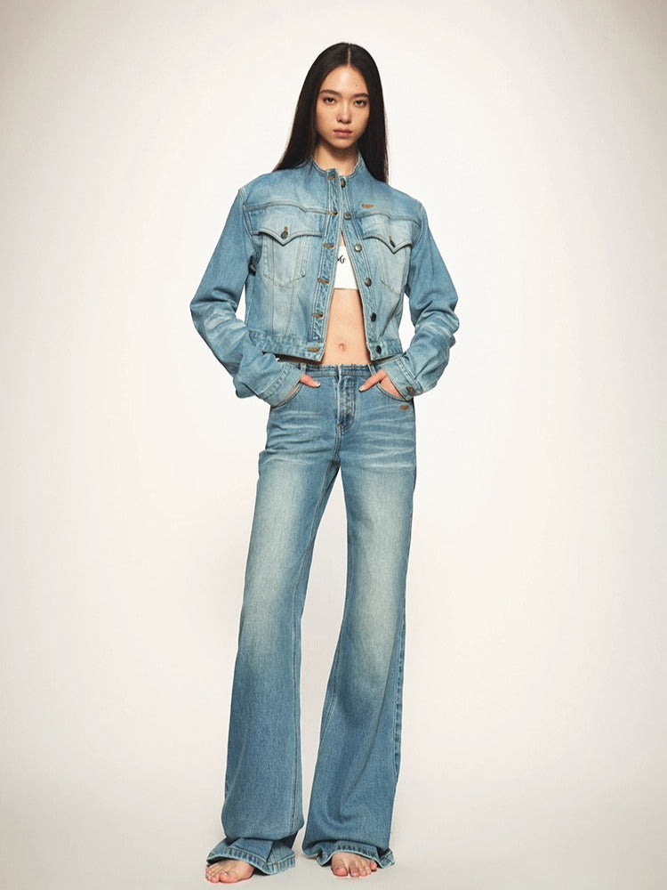 Natural Waist Fitted Straight Jeans - CHINASQUAD