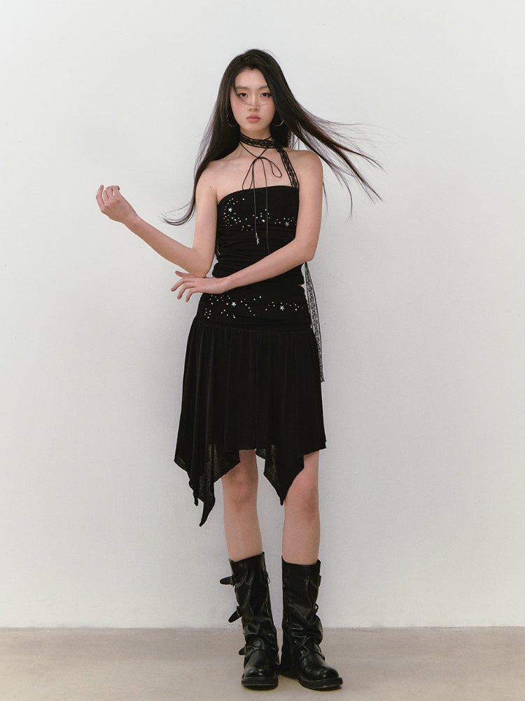 Star Beaded Ruffled Bandeau & Skirt Set - CHINASQUAD