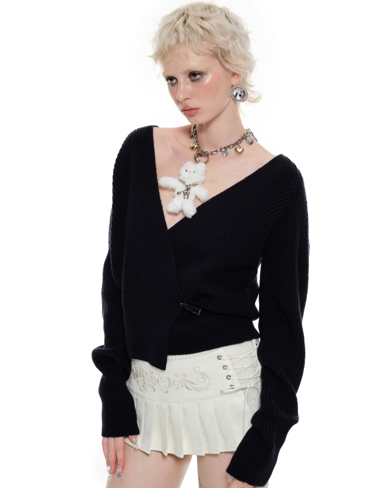 V-neck Knit Cardigan - CHINASQUAD