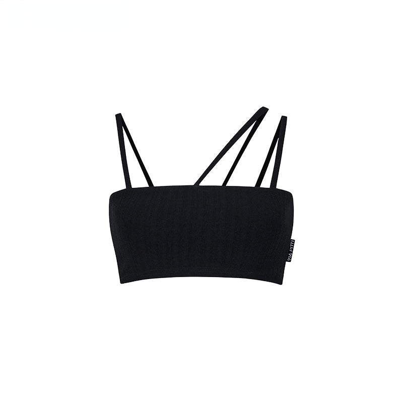 White & Black One-shoulder Tank Top - CHINASQUAD