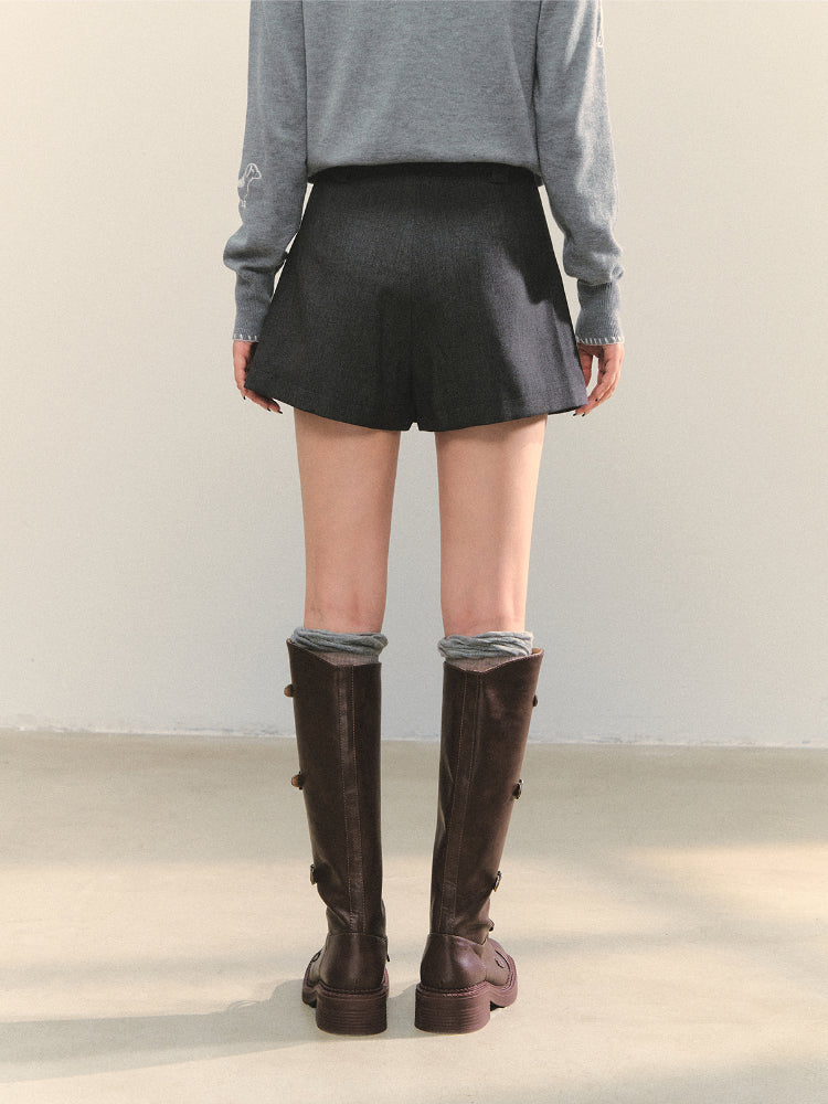 Anti-exposure Applique Pocket Suit Skort - CHINASQUAD