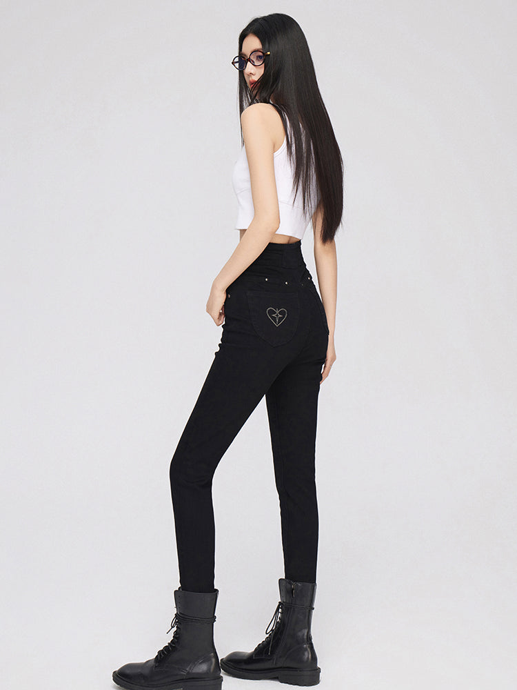 High-Waisted Skinny Jeans - CHINASQUAD