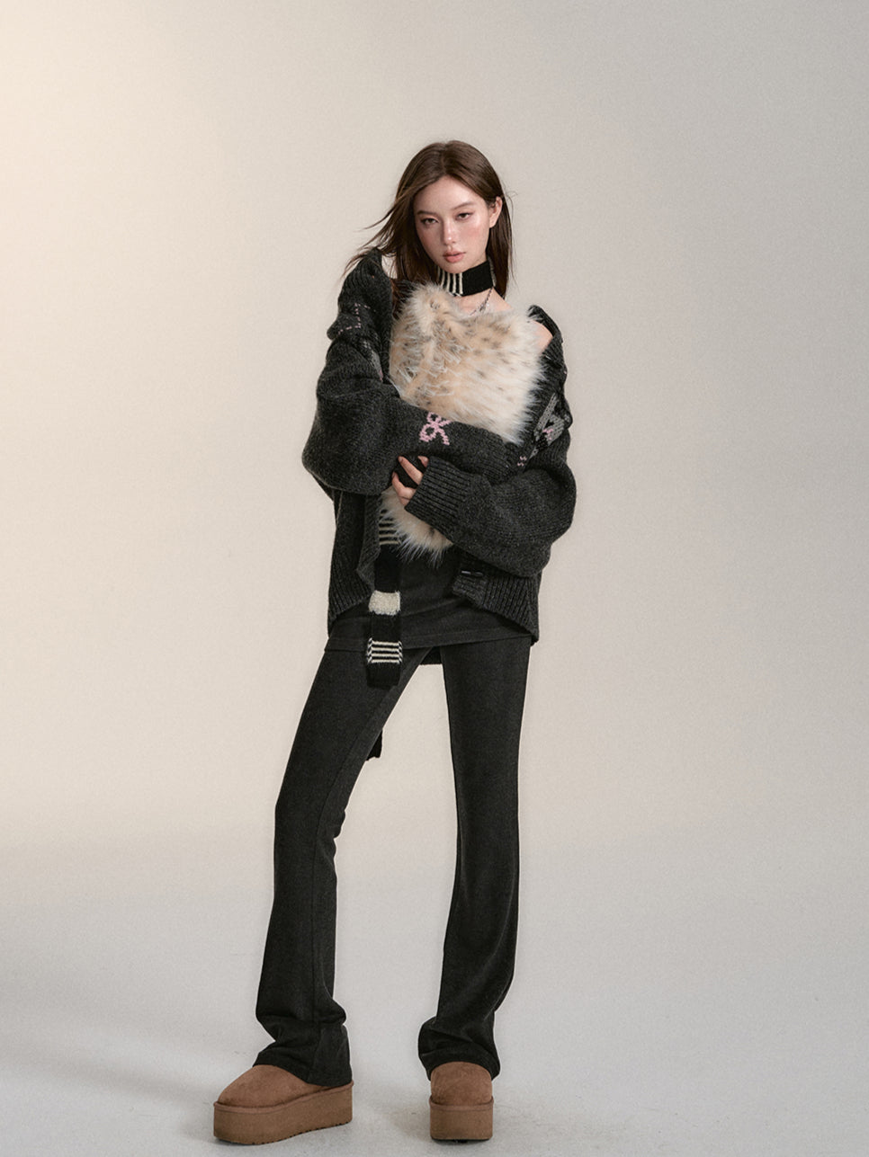 Fair Isle Loose Knit Cardigan - CHINASQUAD