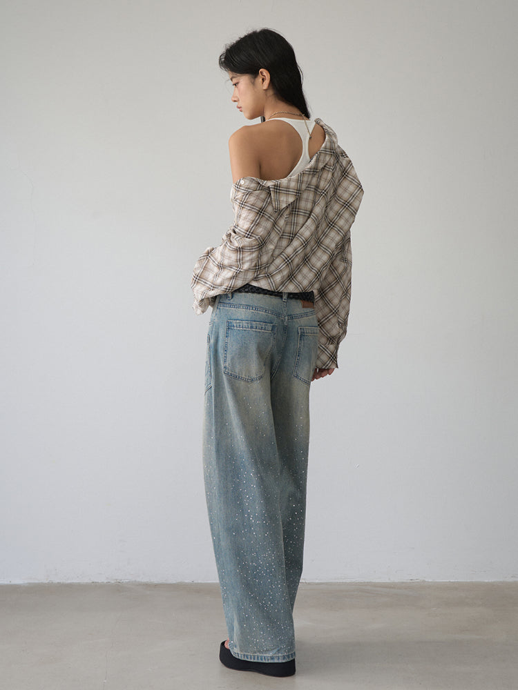 Two-piece Look Checked Long-sleeve Shirt - CHINASQUAD