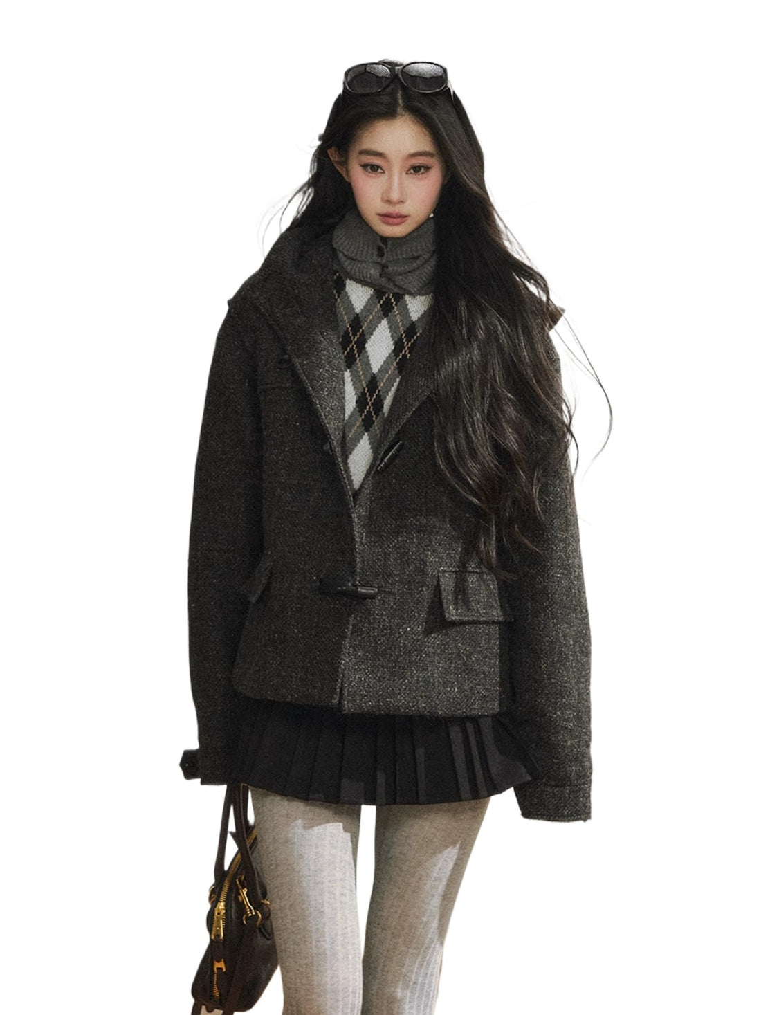 Two-Tone Wool Duffle Jacket
