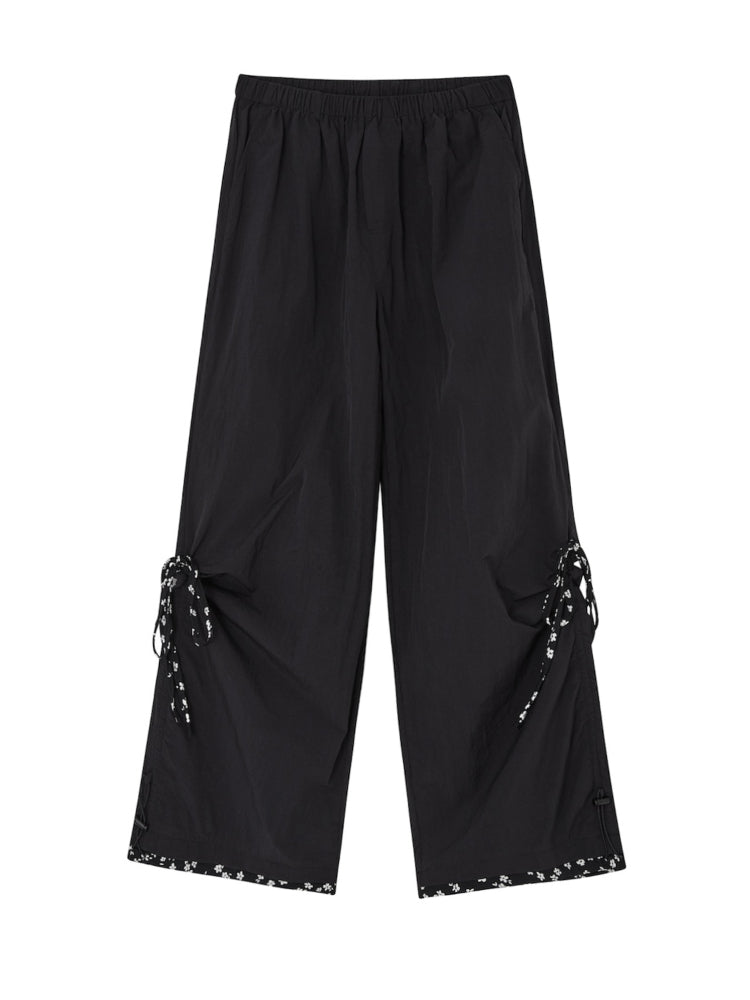 Floral-Patchwork Lightweight Checkered Utility Pants - CHINASQUAD