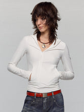 Asymmetrical Adjustable Hooded Ribbed T-shirt - CHINASQUAD