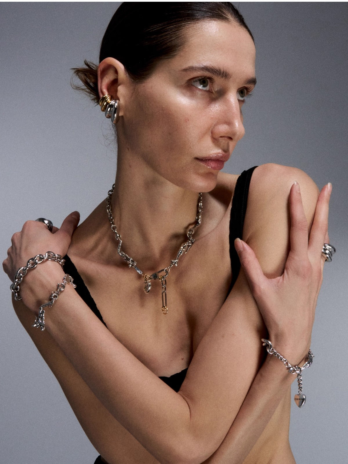 Silver Reconstructed Vintage Mermaid Heart Necklace - CHINASQUAD