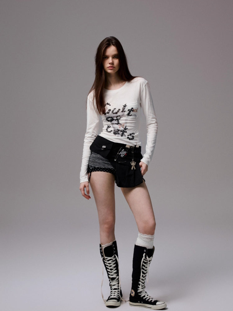 Embroidered Jacquard Utility Multi-Pocket 3D Waist Bag