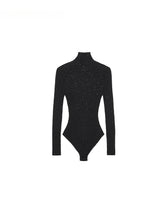 Black High Neck Knitted Bodysuit - CHINASQUAD