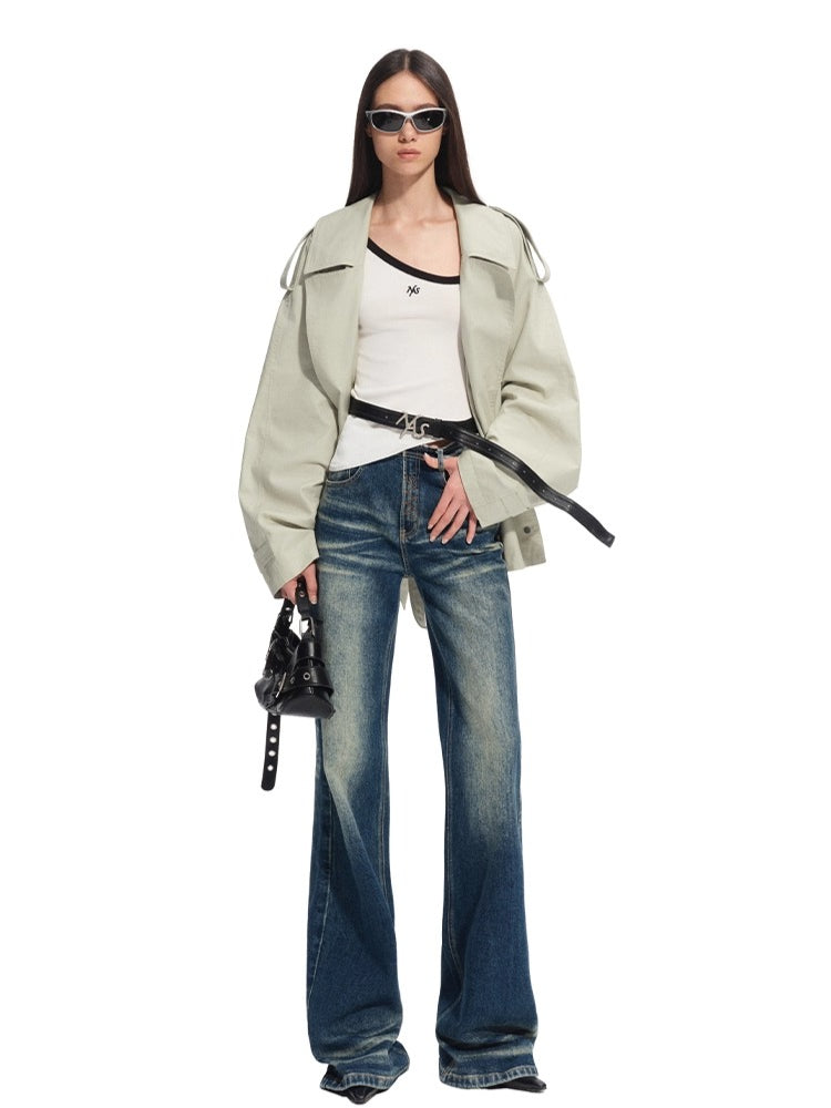 Natural Waist Fitted Straight Jeans - CHINASQUAD