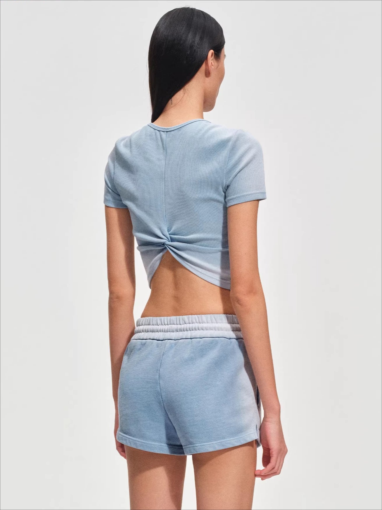 Washed Vintage Crop-Fit Crewneck T-Shirt