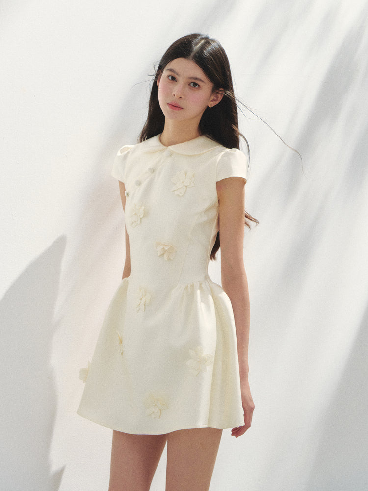 Doll-Collar Puffy Dress - CHINASQUAD