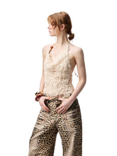 V-Neck Beaded Draped Collar Halter Cami Top - CHINASQUAD