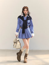 Shawl Fake Two-Piece Waist-Cinching A-Line Dress - CHINASQUAD