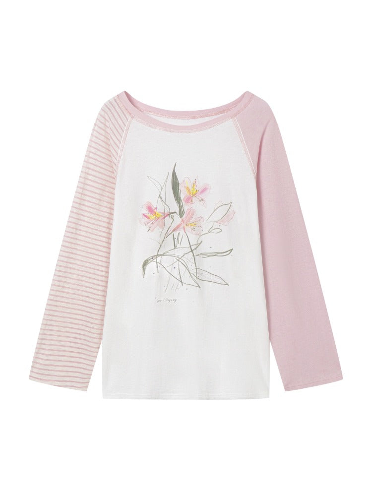 Pink Raglan Graphic T-shirt - CHINASQUAD