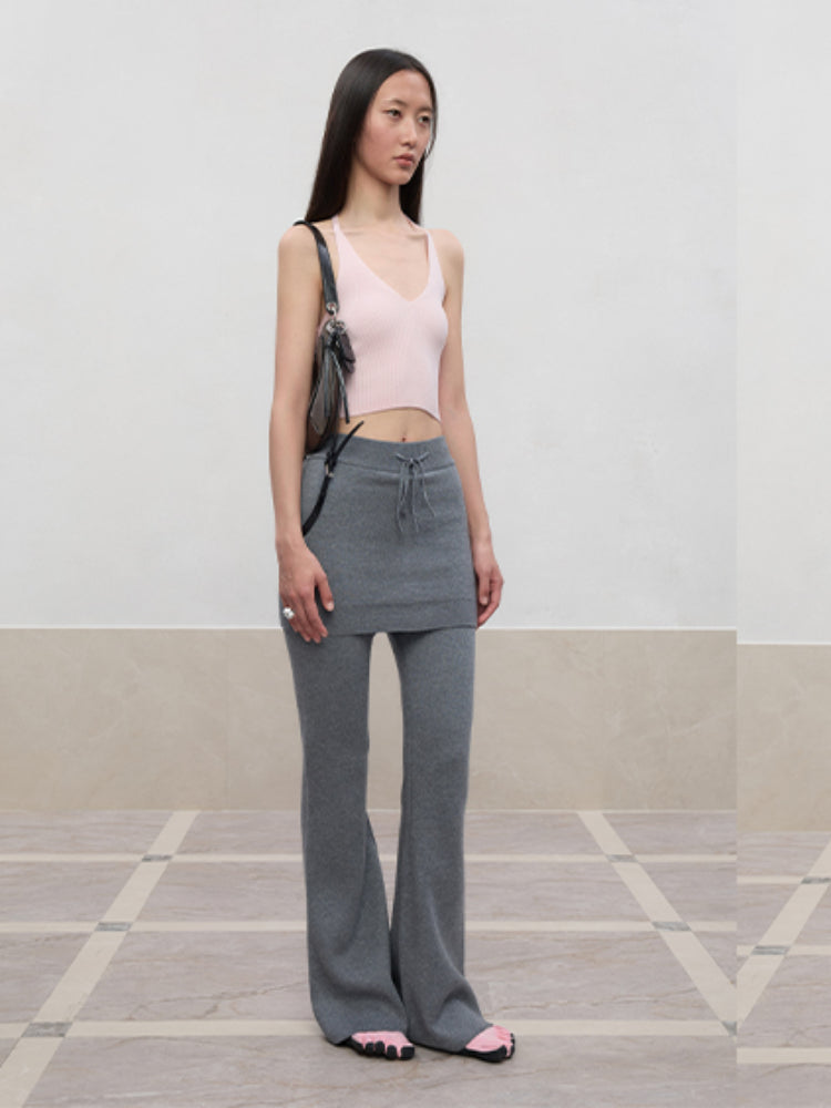 V-Neck Halter Layering Knit Vest - CHINASQUAD