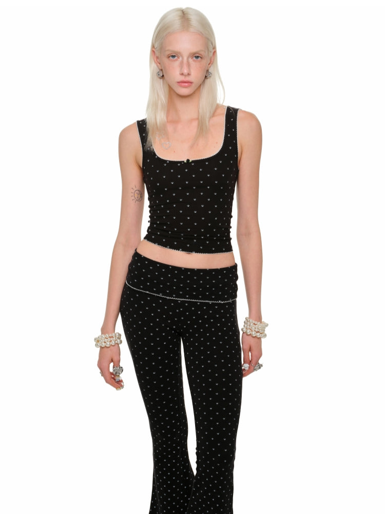 Cat Paw Lace Back Top & Skirt Set