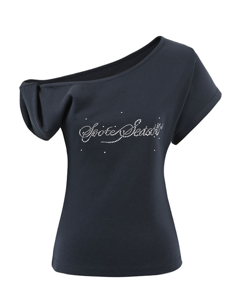 Pearl Waist - Cinching Off-Shoulder T-shirt - CHINASQUAD
