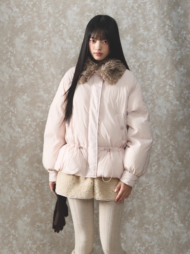 Fur Collar Sweet Puffer Down Jacket