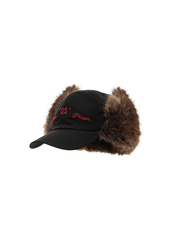 (Final Sale) Embroidered Fur Baseball Cap - CHINASQUAD