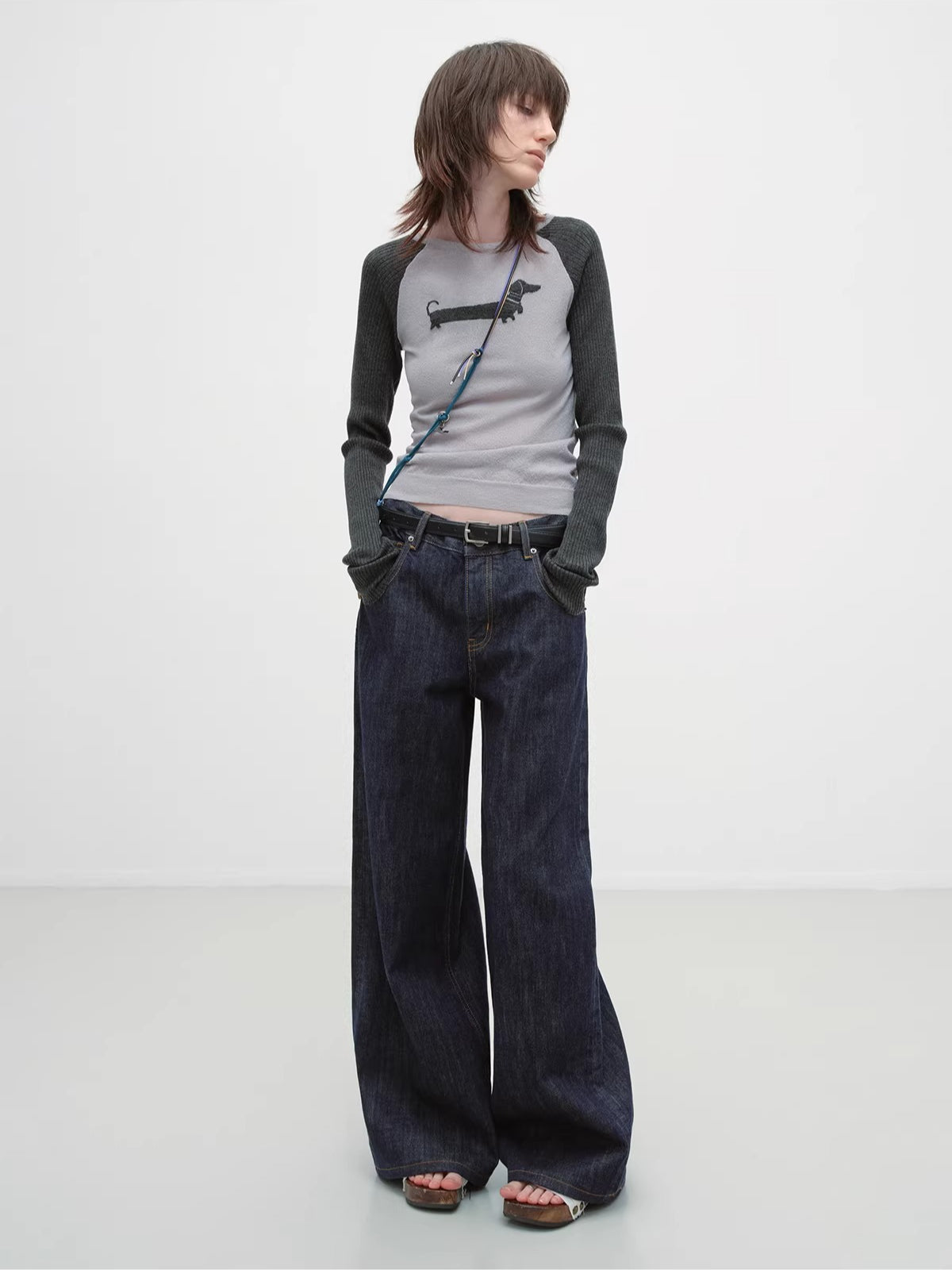 Dachshund Raglan Long-Sleeve Knit T-Shirt